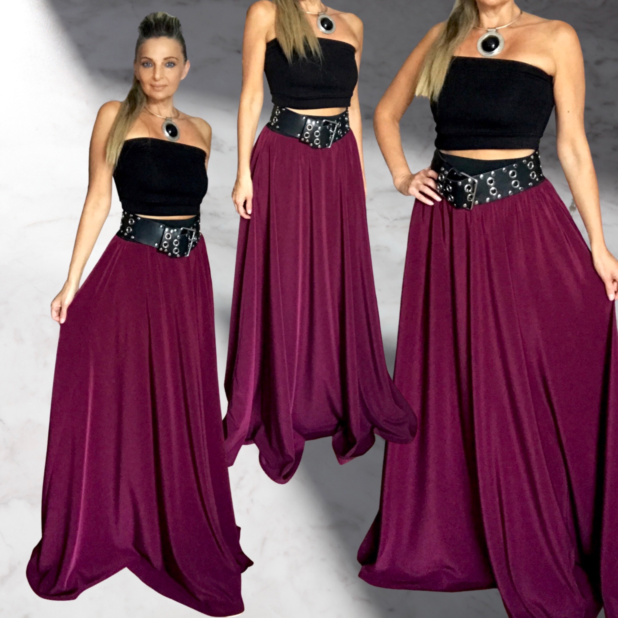 dlouhá sukně BOROS - vínová halenkovina